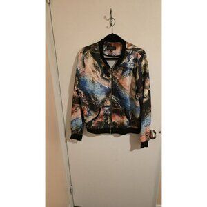 Vertigo Collection Art Print Bomber Zip Jacket Womens XL Artsy Artistic Art